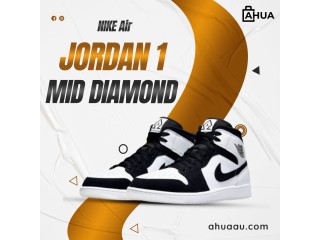 Score a Pair of the Iconic Jordan 1 Mid Diamond at Ahua Online Store